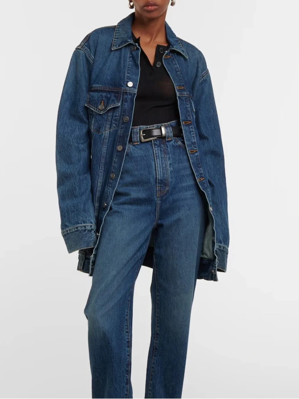KHAITE Jean Jacket Oversized blue denim, size Medium - Picture 8 of 9
